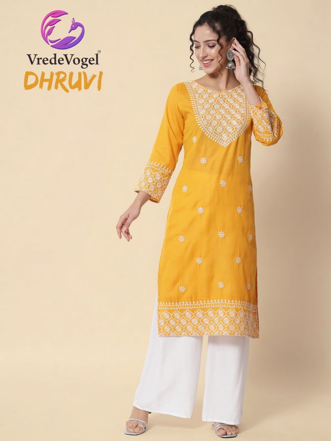 Vredevogel Dhruvi Fancy Wear Latest Designer Cotton Kurti Collection